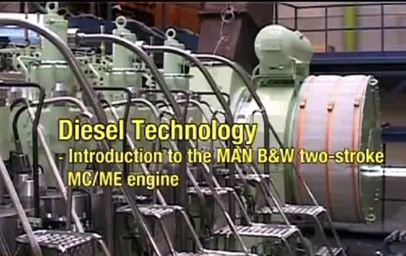 Видео на английском языке с переводом: Судовой дизельный двигатель MAN ME (ч. 1)